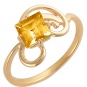 Кольцо с цитрином из красного золота