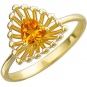 Кольцо с цитрином из желтого золота