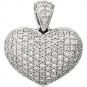 Подвеска Сердце с бриллиантами из белого золота 750 пробы
