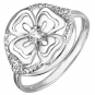 Кольцо Цветок из серебра