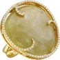 Кольцо с корундом и бриллиантами из жёлтого золота