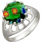 Кольцо Цветы с 1 мурано из серебра