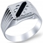 Кольцо с фианитами из серебра