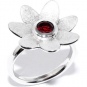 Кольцо Цветок с гранатами из серебра