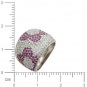 Кольцо Цветы с 130 бриллиантами, 116 рубинами из белого золота 750 пробы