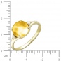 Кольцо с фианитами, цитрином из желтого золота