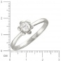 Кольцо Цветок с бриллиантом из белого золота