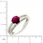 Кольцо с бриллиантами, рубином из белого золота 750 пробы
