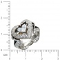 Кольцо Сердце с бриллиантами, вставкой из эмали из комбинированного золота