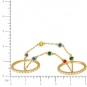 Два кольца на цепочке  с рубином, шпинелью, фианитами из желтого золота