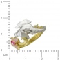 Кольцо Слон с бриллиантом, сапфиром, вставкой из эмали из комбинированного