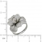 Кольцо Цветок с фианитами из серебра