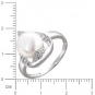Кольцо с жемчужинами, фианитами из серебра 925 пробы