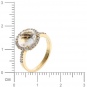 Кольцо с бриллиантами, кварцем из желтого золота 750 пробы