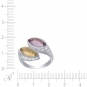 Кольцо с бриллиантами, цитрином, аметистом из белого золота