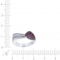 Кольцо с бриллиантами, рубинами из белого золота 750 пробы