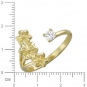 Кольцо Цветы с фианитом из желтого золота
