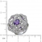 Кольцо Цветы с бриллиантами, гиацинтом из белого золота 750 пробы