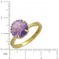 Кольцо Цветок с 1 аметистом из жёлтого золота