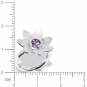 Кольцо Цветок с аметистами из серебра
