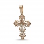 Крестик с 4 бриллиантами из комбинированного золота 