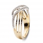 Кольцо с 40 бриллиантами из комбинированного золота 