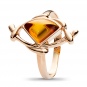 Кольцо с янтарем из красного золота 