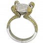 Кольцо с бриллиантами, сапфирами из белого золота 750 пробы