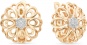 Серьги Цветы с бриллиантами из красного золота 585 пробы