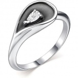 Кольцо с 1 бриллиантом из серебра (арт. 2055153)