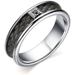 Кольцо с 1 бриллиантом из серебра (арт. 2055627)