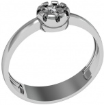 Кольцо с 1 бриллиантом из серебра (арт. 2127885)