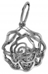 Подвеска Цветок с 5 фианитами из серебра (арт. 2129008)