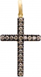 Крестик с 21 бриллиантом из жёлтого золота (арт. 2151246)