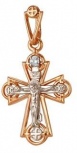 Крестик с 1 бриллиантом из красного золота (арт. 2160495)