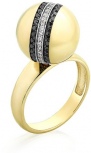 Кольцо Шарик с 80 бриллиантами из жёлтого золота