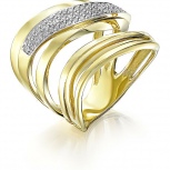 Кольцо с 46 бриллиантами из жёлтого золота