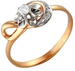 Кольцо Цветок с 7 бриллиантами из красного золота