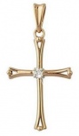 Крестик с 1 бриллиантом из красного золота (арт. 2162851)