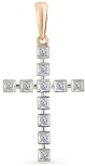 Крестик с 11 бриллиантами из красного золота (арт. 2162991)