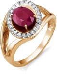 Кольцо с рубином и бриллиантами из красного золота (арт. 2165115)