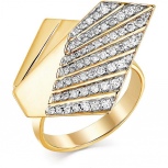 Кольцо с 60 бриллиантами из жёлтого золота