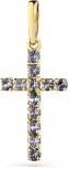 Крестик с 12 танзанитами из жёлтого золота (арт. 2168713)