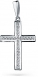 Крестик с 26 бриллиантами из белого золота (арт. 2168785)