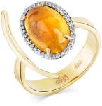 Кольцо с турмалином и бриллиантами из жёлтого золота (арт. 2168810)