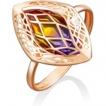 Кольцо с эмалью из красного золота