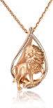 Подвеска "Лев" из комбинированного золота (арт. 2212973)