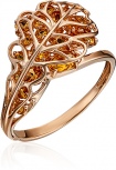 Кольцо с цитринами из красного золота
