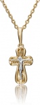 Крестик из комбинированного золота (арт. 2214106)