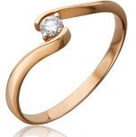 Кольцо с 1 бриллиантом из красного золота (арт. 2215369)